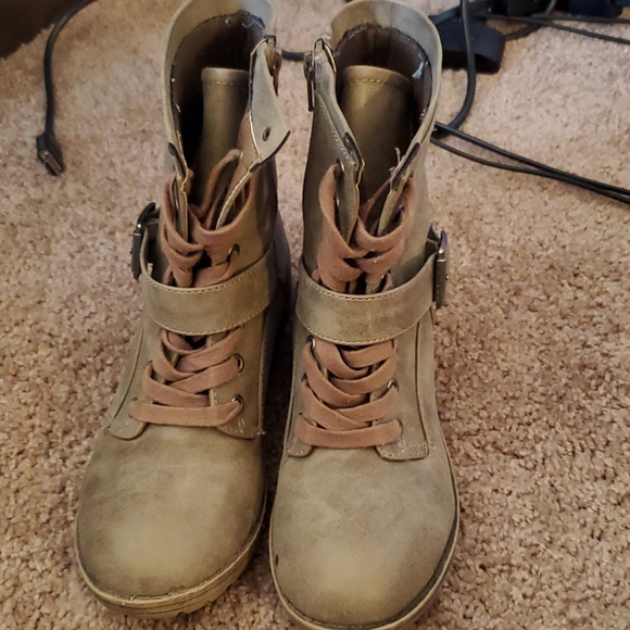 Madden Girl Shoes - Madden Girl brand grayish tan combat boots